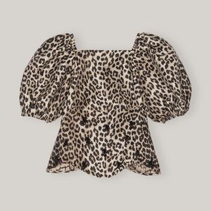 GANNI leopard top with beaded tassles - US 4 *NWT* never worn.